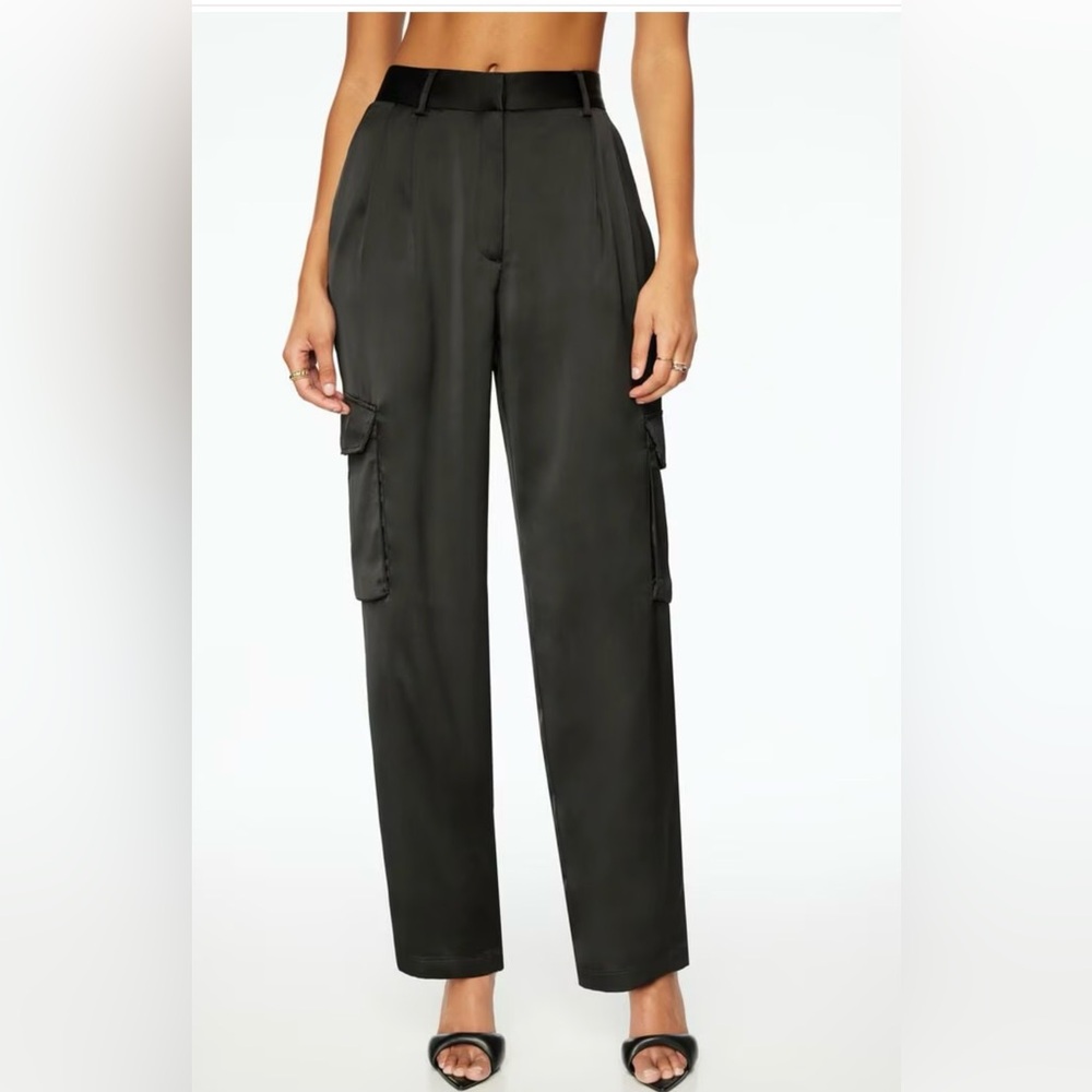 Dynamite Black Cargo Wide-Leg Trousers